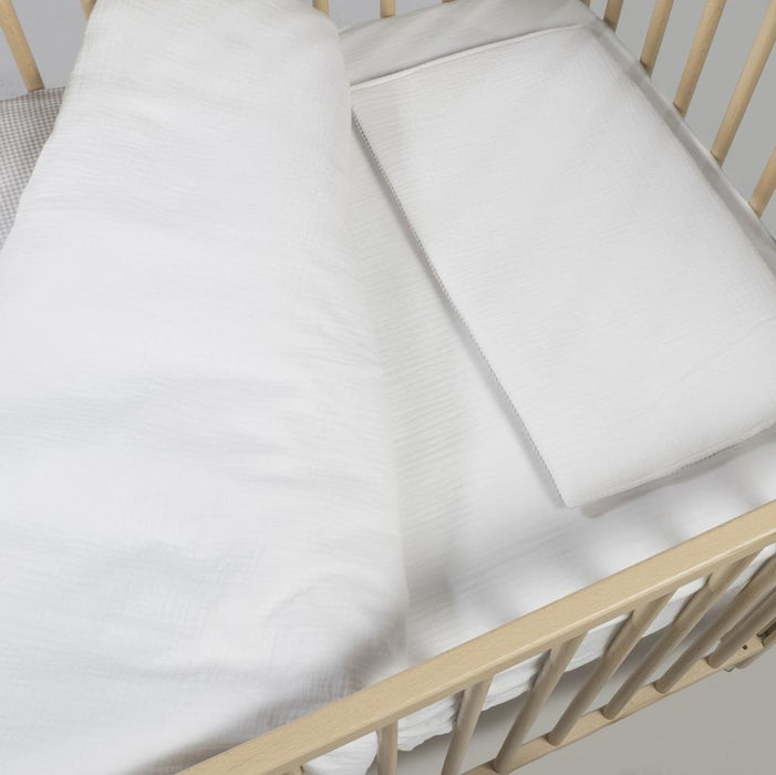 Conjunto de 3 Peças para Berço 120x60cm Pasito a Pasito Little Bloom Vichy Grey