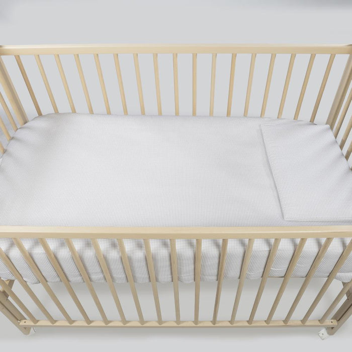 Conjunto de 3 Peças para Berço 120x60cm Pasito a Pasito Little Bloom Vichy Grey