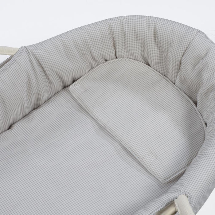 Conjunto de 5 Peças para Alcofa 80x40cm Pasito a Pasito Little Bloom Vichy Grey
