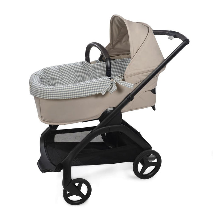 Forra/Protetor com Atilho Dual e Lençol para Alcofa Walking Mum Praliné Vichy/Strips Matcha