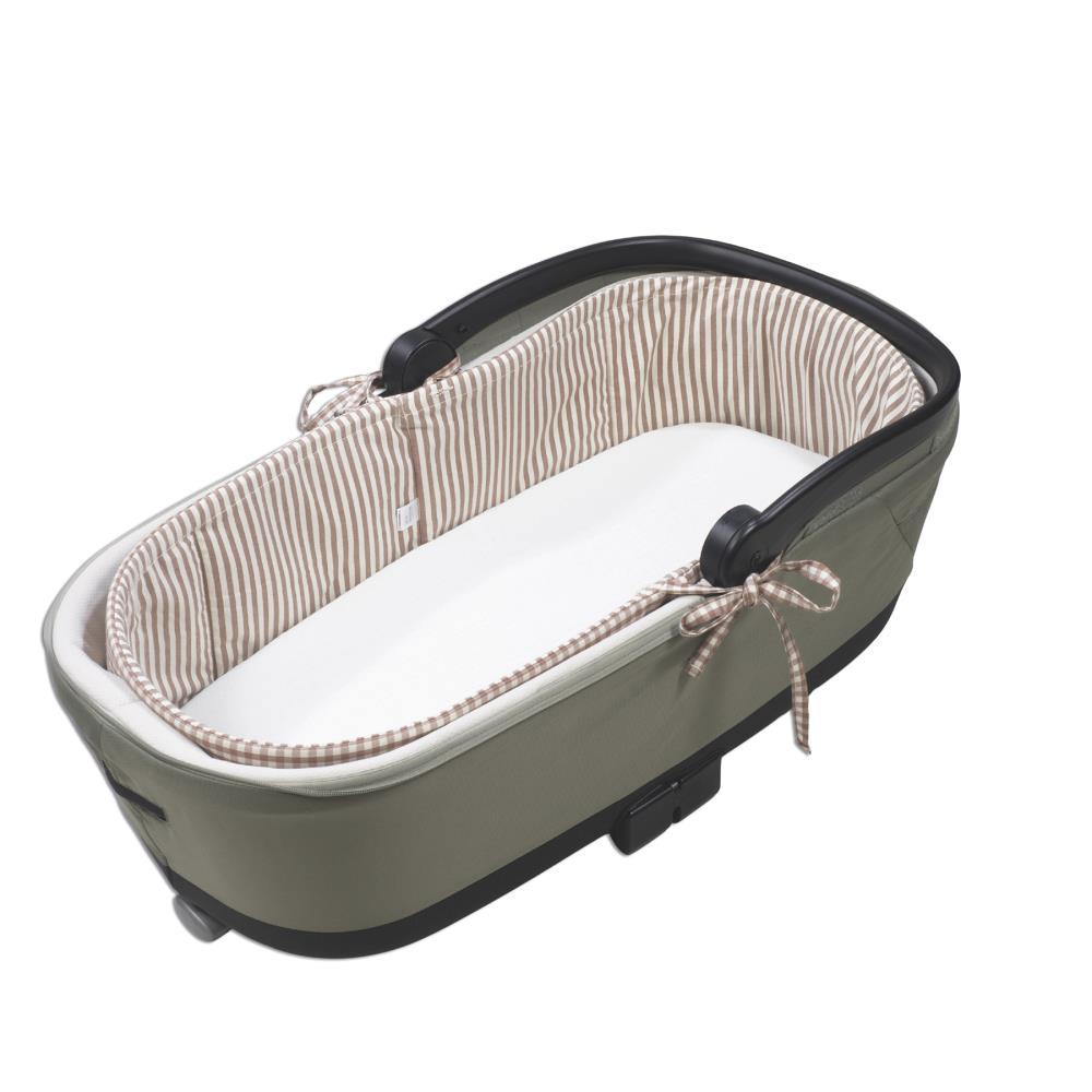 Forra/Protetor com Atilho e Varas e Lençol para Alcofa Walking Mum Praliné Vichy/Strips Moka