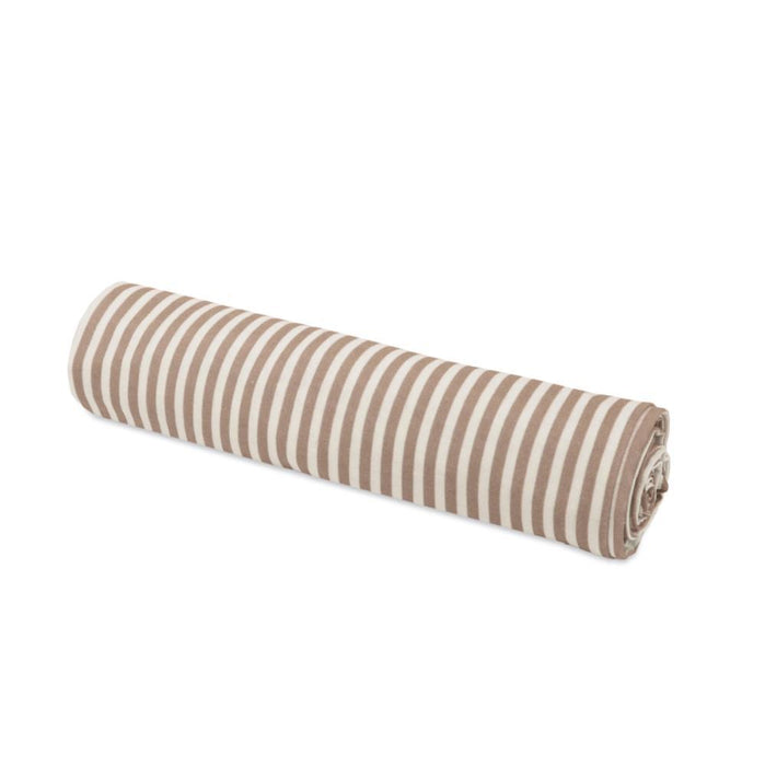 Conjunto de Lençóis para Alcofa Walking Mum Praliné Vichy/Strips Moka