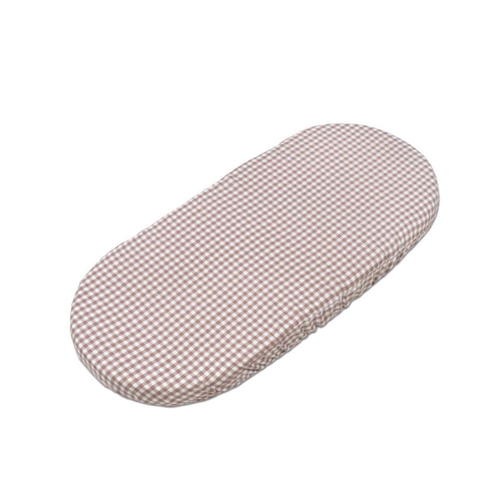Conjunto de Lençóis para Alcofa Walking Mum Praliné Vichy/Strips Moka