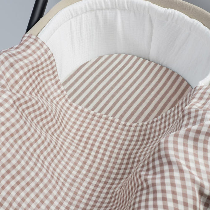 Conjunto de Lençóis para Alcofa Walking Mum Praliné Strips/Vicky Moka