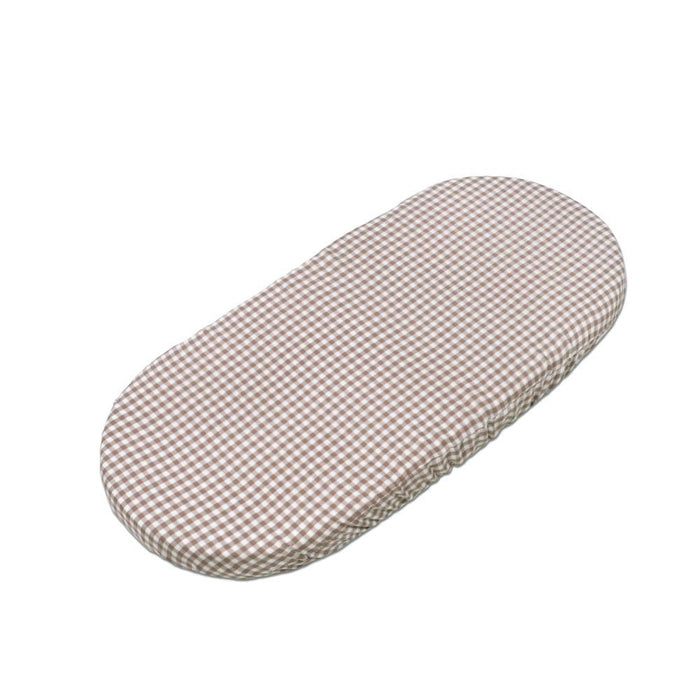Conjunto de 2 Lençóis Ajustáveis para Alcofa Walking Mum Vichy/Strips Moka 73x32 cm