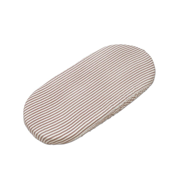 Conjunto de 2 Lençóis Ajustáveis para Alcofa Walking Mum Vichy/Strips Moka 73x32 cm