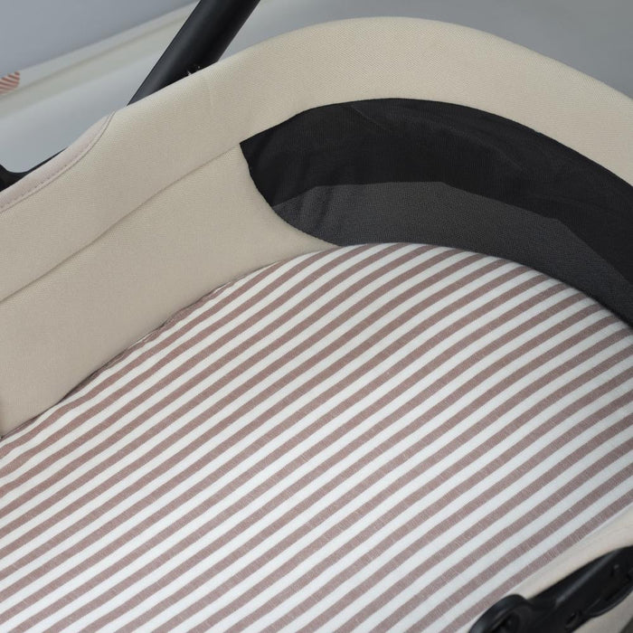 Conjunto de 2 Lençóis Ajustáveis para Alcofa Walking Mum Vichy/Strips Moka 73x32 cm