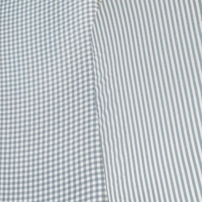 Conjunto de 2 Lençóis Ajustáveis para Alcofa Walking Mum Vichy/Strips Matcha 73x32 cm