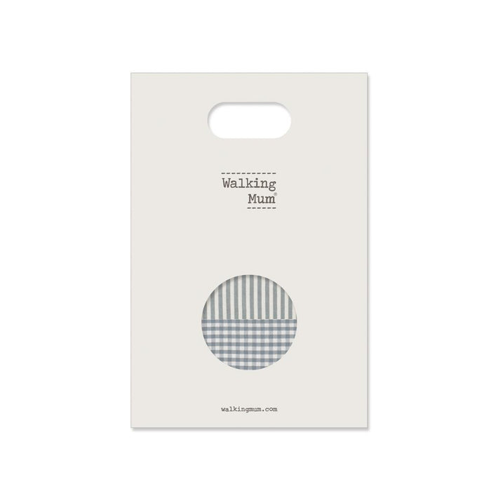 Conjunto de 2 Lençóis Ajustáveis para Alcofa Walking Mum Vichy/Strips Matcha 73x32 cm