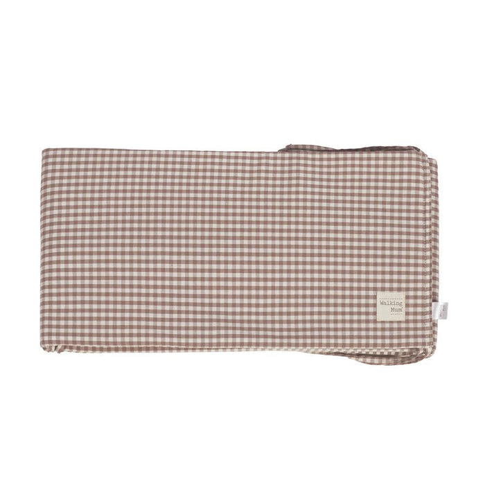Protetor para Berço de 120x60cm Walking Mum Praliné Vichy/Strips Moka