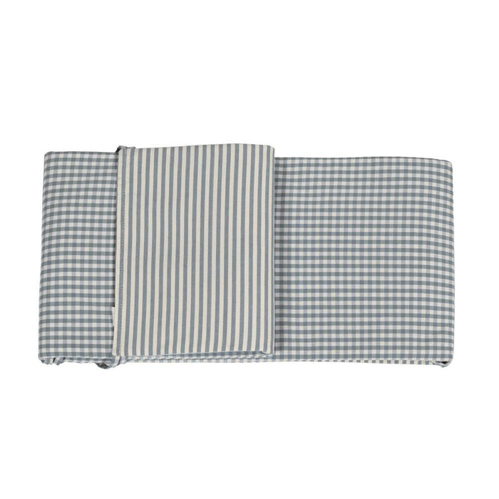 Protetor para Berço de 120x60cm Walking Mum Praliné Vichy/Strips Matcha