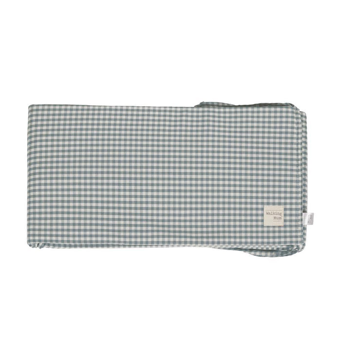 Protetor para Berço de 120x60cm Walking Mum Praliné Vichy/Strips Matcha