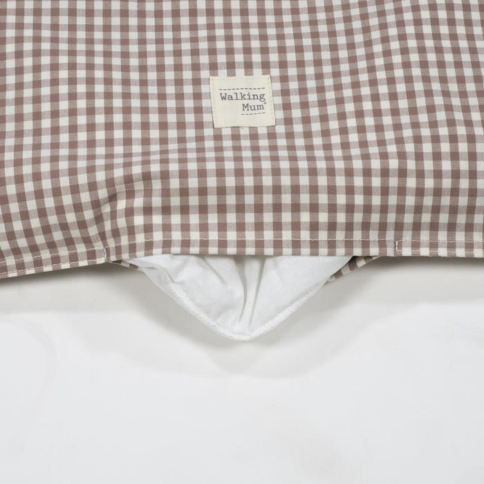 Conjunto de 3 Peças para Berço 90x50cm Walking Mum Vichy/Strips Moka