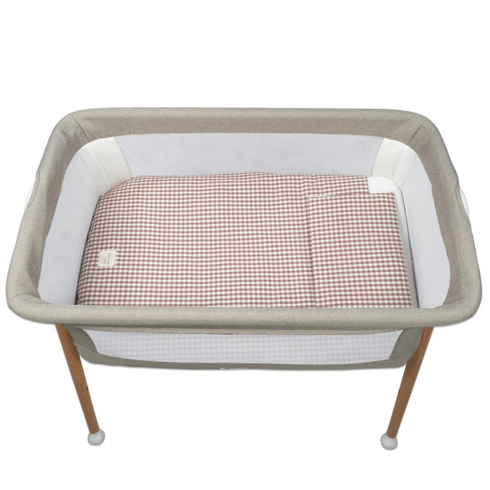 Conjunto de 3 Peças para Berço 90x50cm Walking Mum Vichy/Strips Moka
