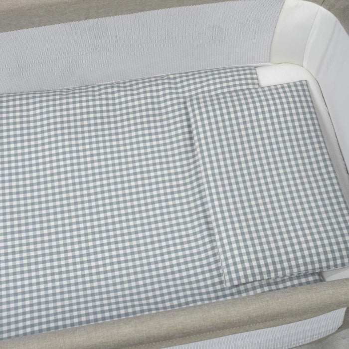 Conjunto de 3 Peças para Berço 90x50cm Walking Mum Vichy/Strips Matcha