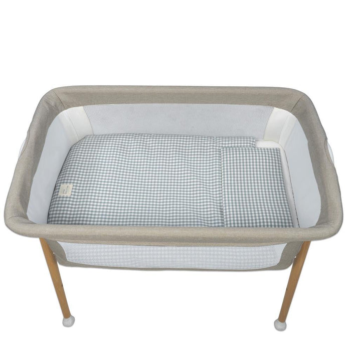 Conjunto de 3 Peças para Berço 90x50cm Walking Mum Vichy/Strips Matcha