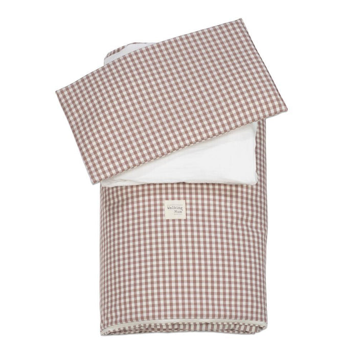 Conjunto de 3 Peças para Berço 120x60cm Walking Mum Vichy/Strips Moka