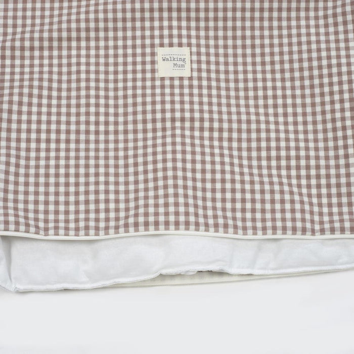 Conjunto de 3 Peças para Berço 120x60cm Walking Mum Vichy/Strips Moka