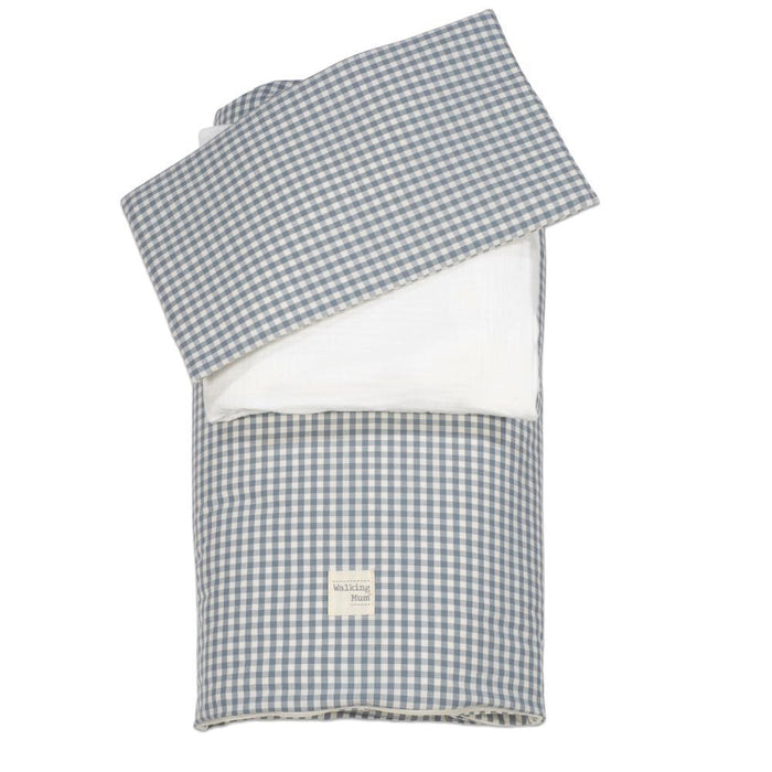 Conjunto de 3 Peças para Berço 120x60cm Walking Mum Vichy/Strips Matcha