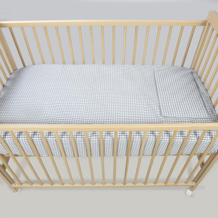 Conjunto de 3 Peças para Berço 120x60cm Walking Mum Vichy/Strips Matcha