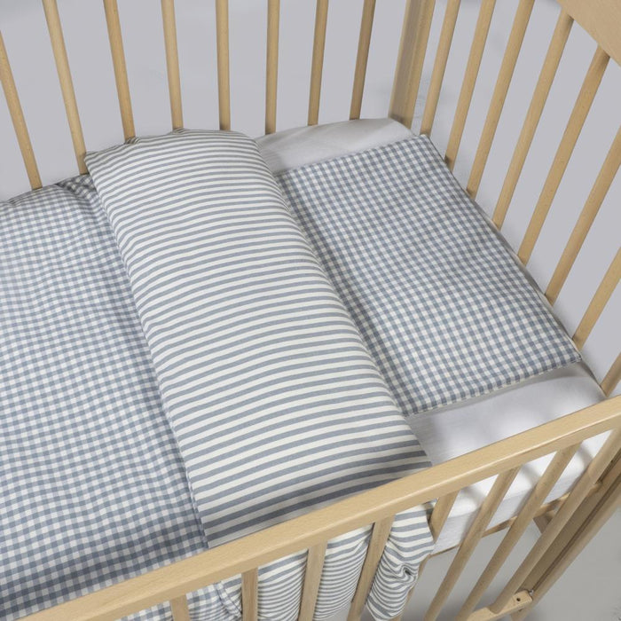 Conjunto de 3 Peças para Berço 120x60cm Walking Mum Vichy/Strips Matcha