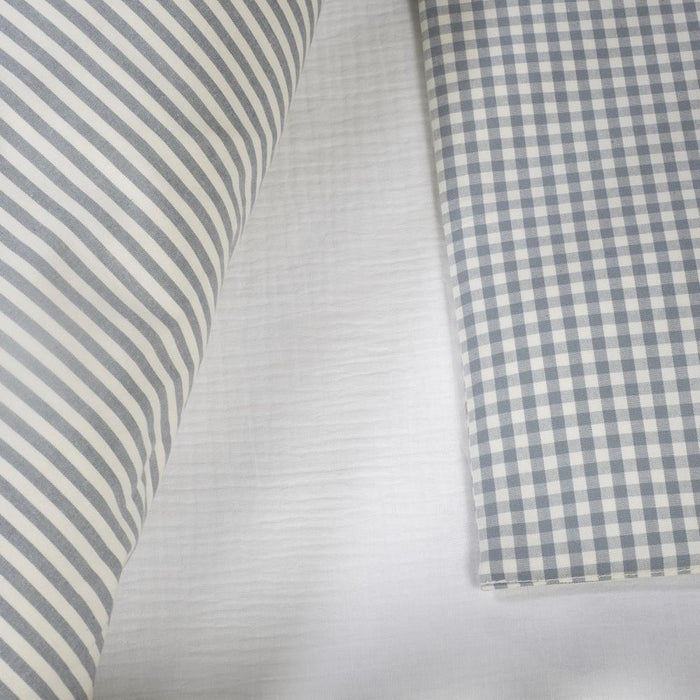 Conjunto de 3 Peças para Berço 120x60cm Walking Mum Vichy/Strips Matcha