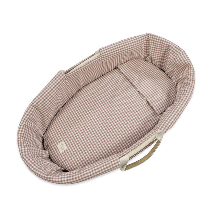 Conjunto de 5 Peças para Alcofa 80x40cm Walking Mum Praliné Vichy/Strips Moka