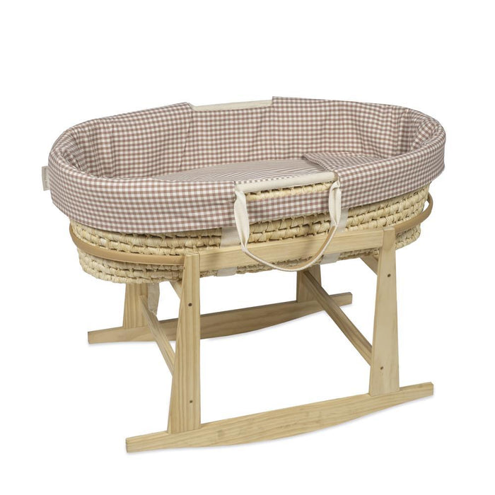 Conjunto de 5 Peças para Alcofa 80x40cm Walking Mum Praliné Vichy/Strips Moka