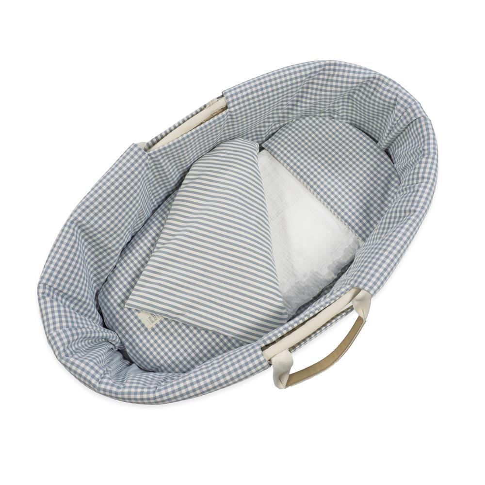Conjunto de 5 Peças para Alcofa 80x40cm Walking Mum Praliné Vichy/Strips Matcha