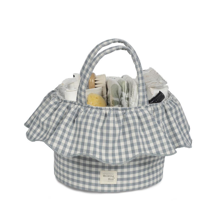 Cesto Organizador Redondo Walking Mum Praliné Vichy Matcha