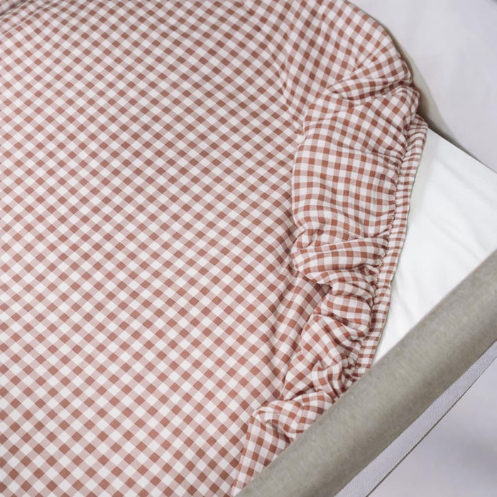 Lençol Ajustável Walking Mum Praliné Vichy Moka para Berço/Cama 90x50cm