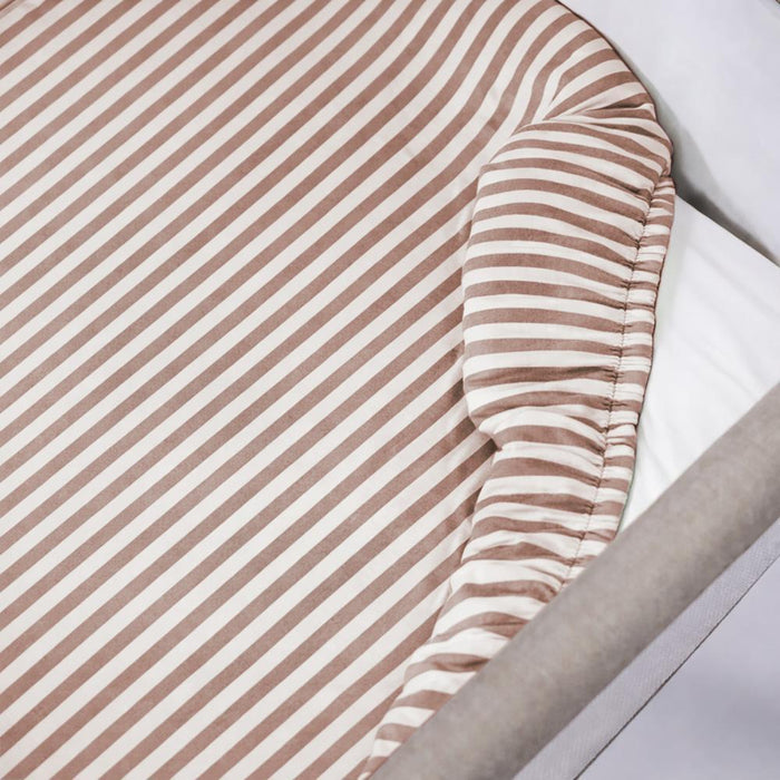 Lençol Ajustável Walking Mum Praliné Strips Moka para Berço/Cama 90x50cm