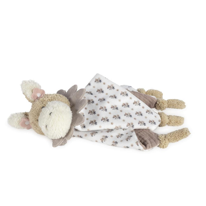 Doudou Walking Mum Donkey Botton Flowers 25x25cm