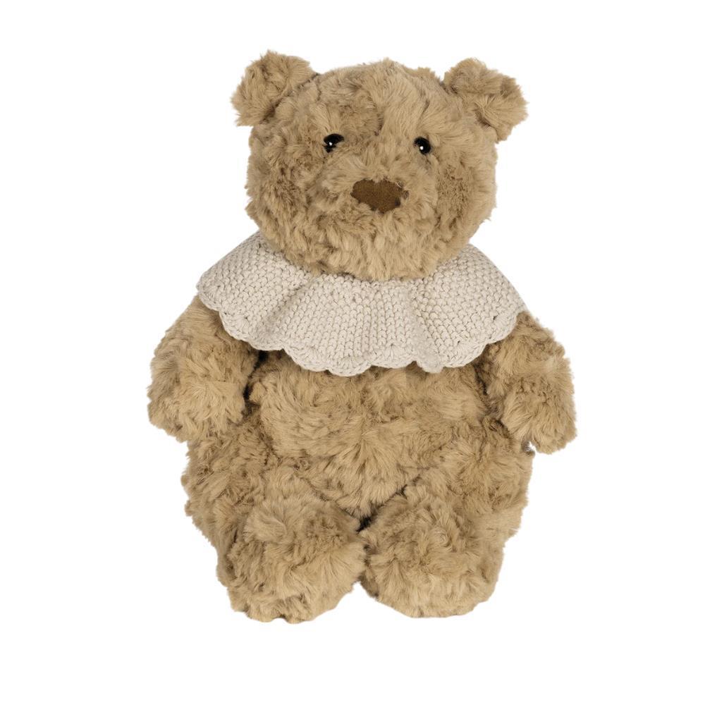 Peluche Pasito a Pasito Urso com Gola em Tricot Beige 29cm