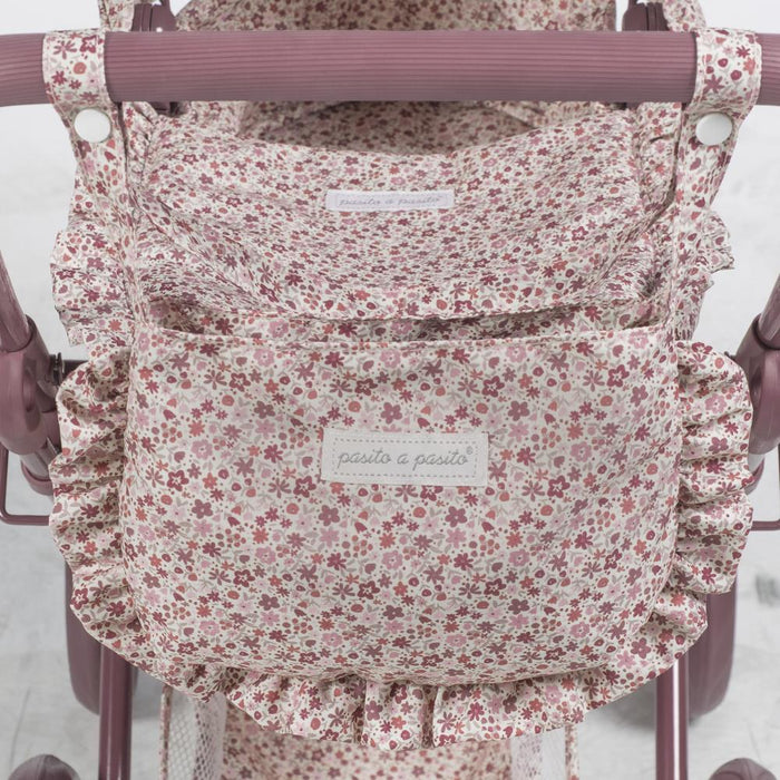 Carrinho para Boneca com Alcofa Pasito a Pasito Cherry Flowers